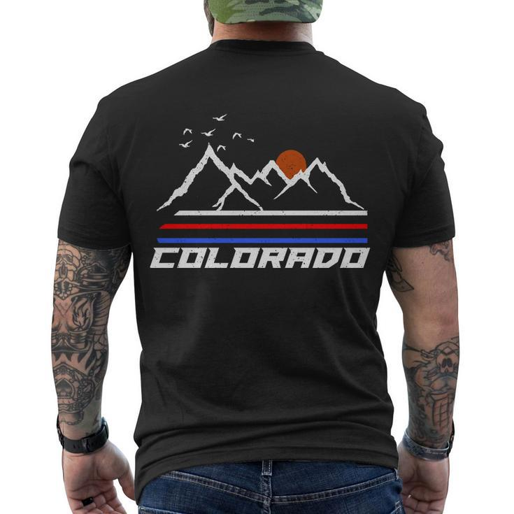 Colorado Mountains Retro Vintage Men's Crewneck Short Sleeve Back Print T-shirt