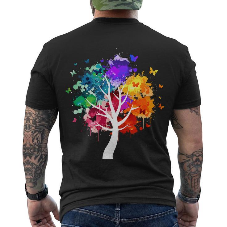 Colorful Tree Of Life Tshirt Men's Crewneck Short Sleeve Back Print T-shirt