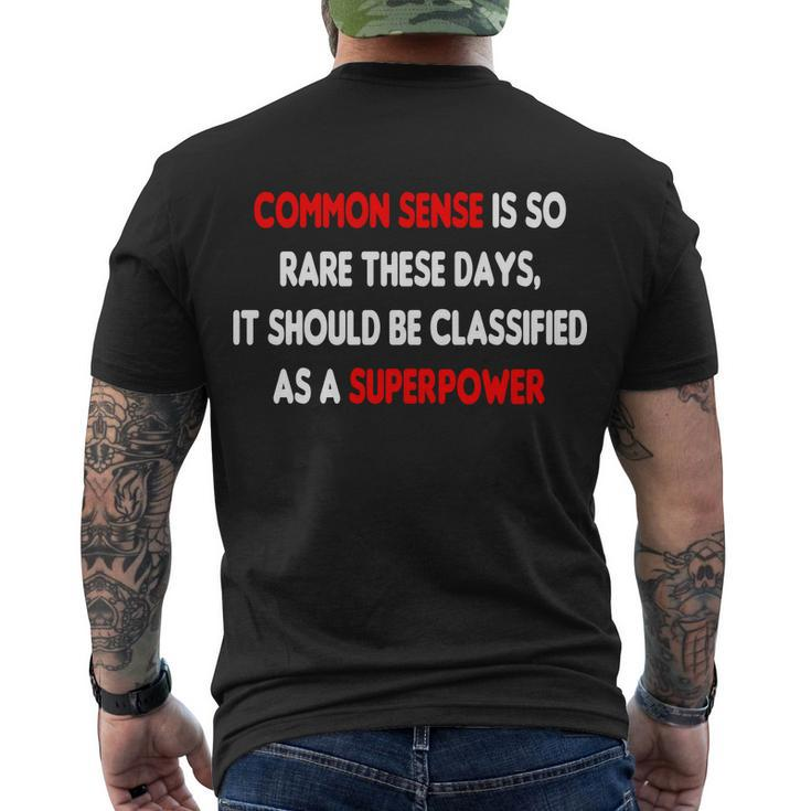 Common Sense Is A Superpower Tshirt Men's Crewneck Short Sleeve Back Print T-shirt