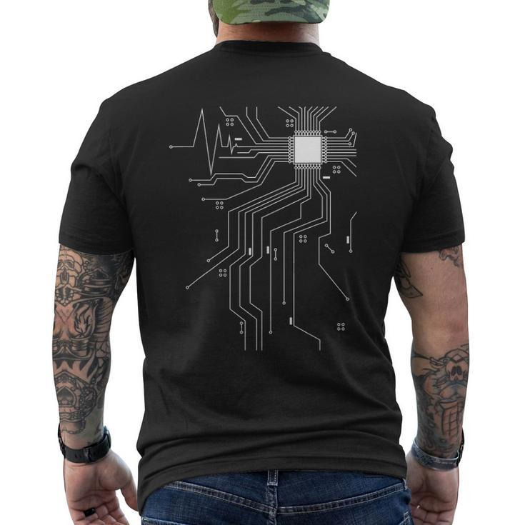 Computer Scientist Programmer Cpu Heart Board Nerd V2 Men's Back Print T-shirt