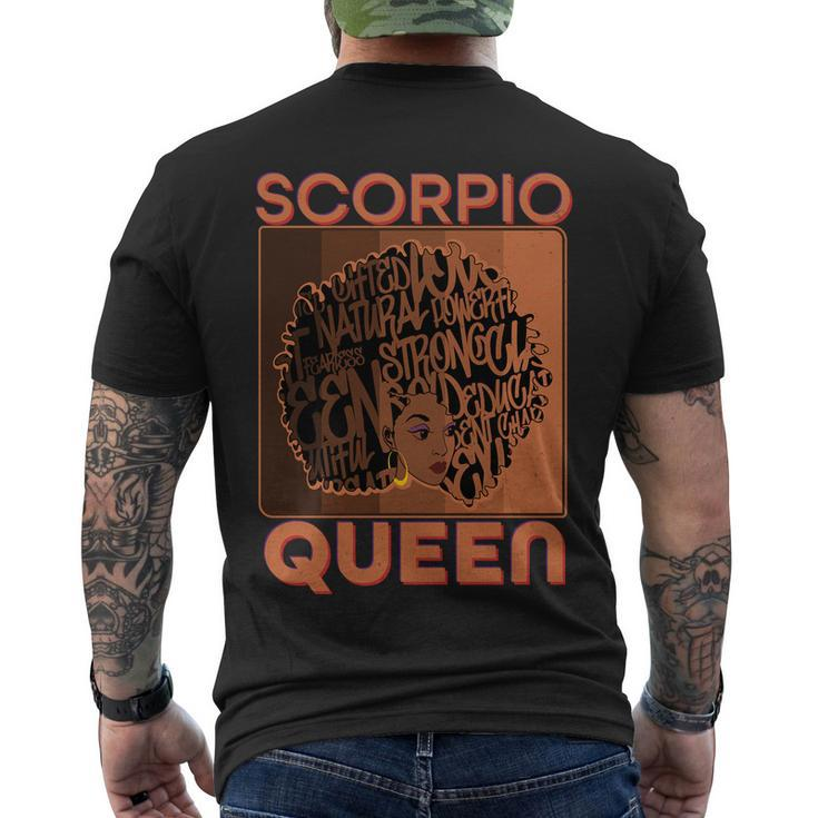 Cool Retro Scorpio Queen Afro Woman Men's Crewneck Short Sleeve Back Print T-shirt