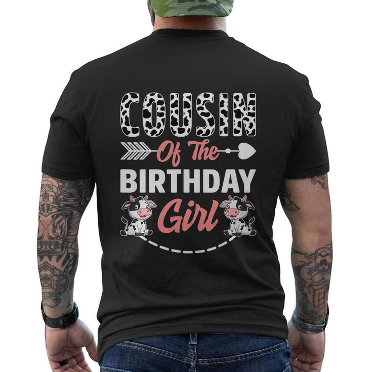 Cousin Of The Birthday Girl Funny Cow Birthday Men's Crewneck Short Sleeve Back Print T-shirt