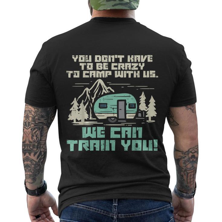 Crazy Camp With Us Funny Camping Van Rv Camper Men Women Men's Crewneck Short Sleeve Back Print T-shirt