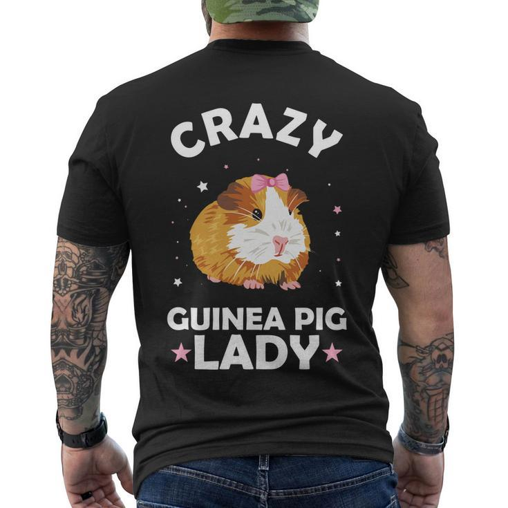 Crazy Guinea Pig Lady Men's Crewneck Short Sleeve Back Print T-shirt