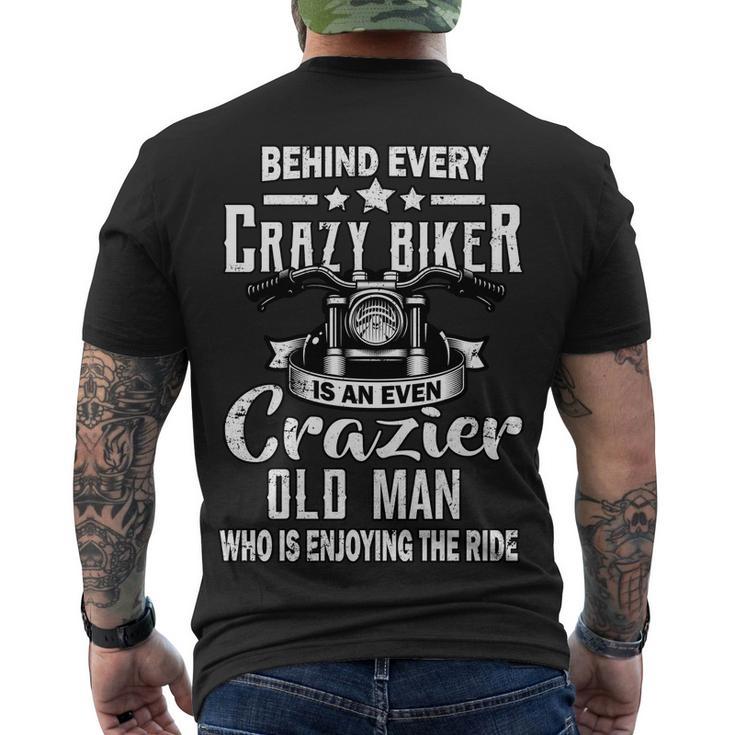 Crazy Old Biker Man Men's Crewneck Short Sleeve Back Print T-shirt