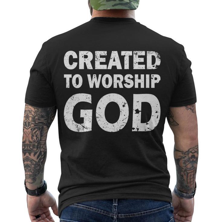 Created To Worship God Men's Crewneck Short Sleeve Back Print T-shirt