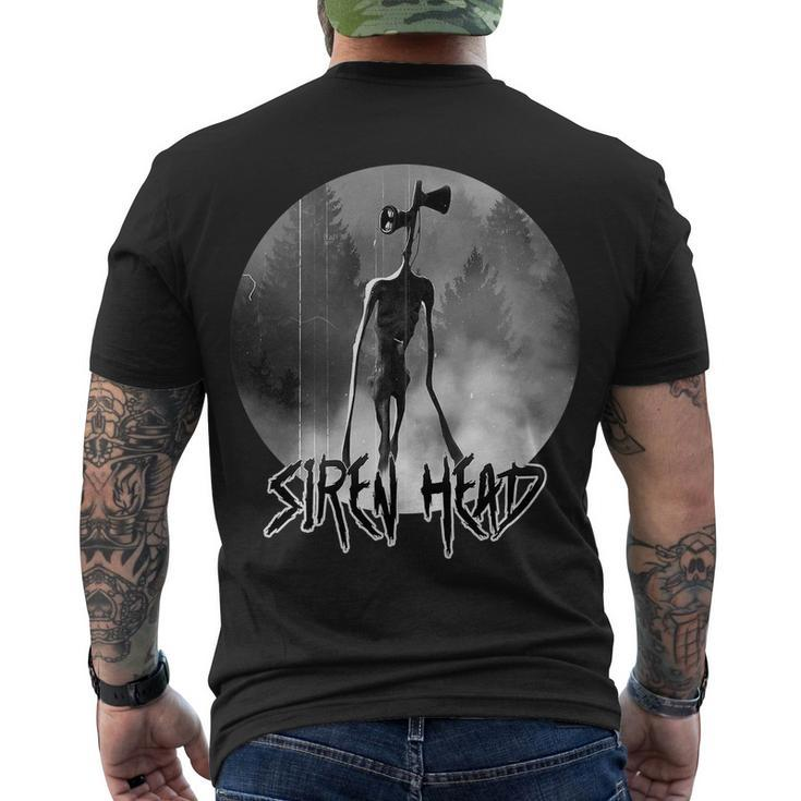 Creepy Siren Head Horror Men's Crewneck Short Sleeve Back Print T-shirt