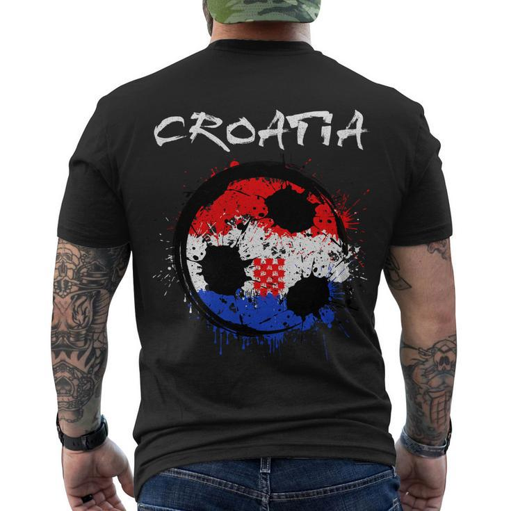Croatia Soccer Ball Flag Men's Crewneck Short Sleeve Back Print T-shirt