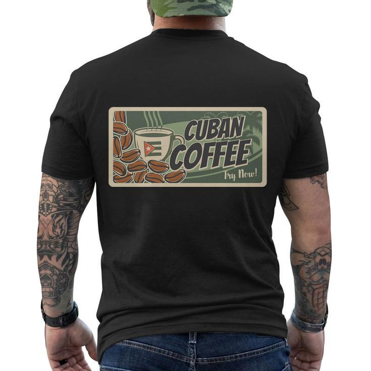 Cuba Travel Retro Banner Cuban Coffee Men's Crewneck Short Sleeve Back Print T-shirt
