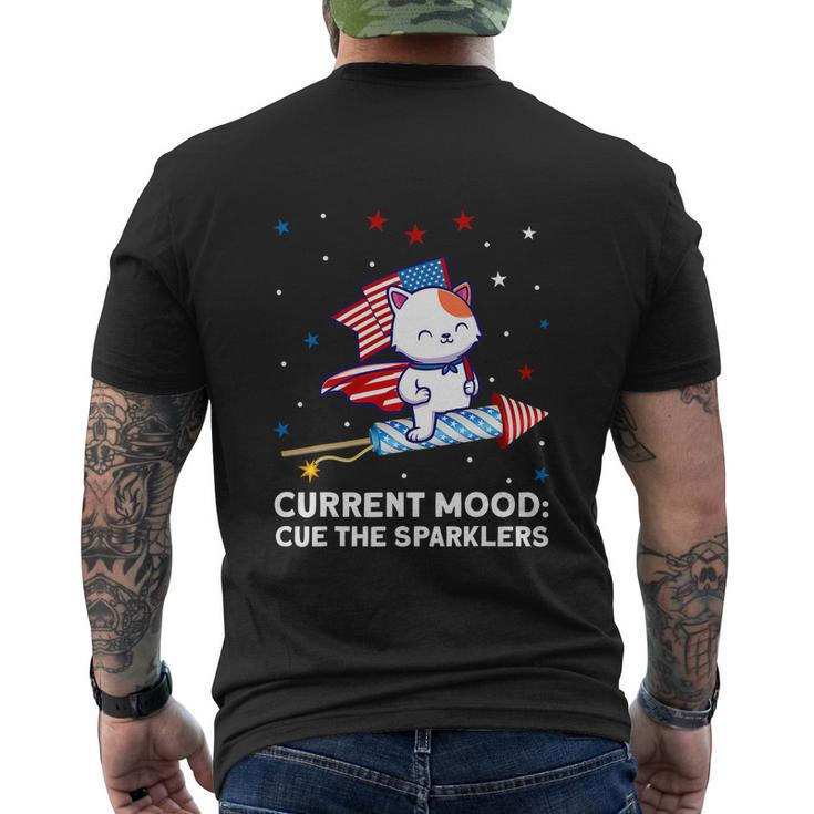 Current Mood Cue The Sparklers 4Th Of July Men's Crewneck Short Sleeve Back Print T-shirt
