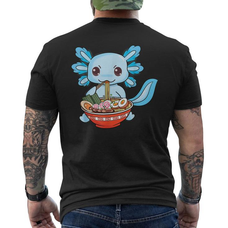 Cute Axolotl Ramen Noodles Anime Kawaii Boys N Girl Men's T-shirt Back Print