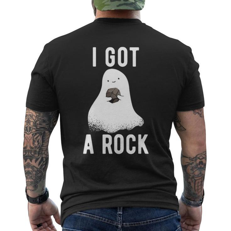 Cute Ghost Halloween I Got A Rock Men's Back Print T-shirt
