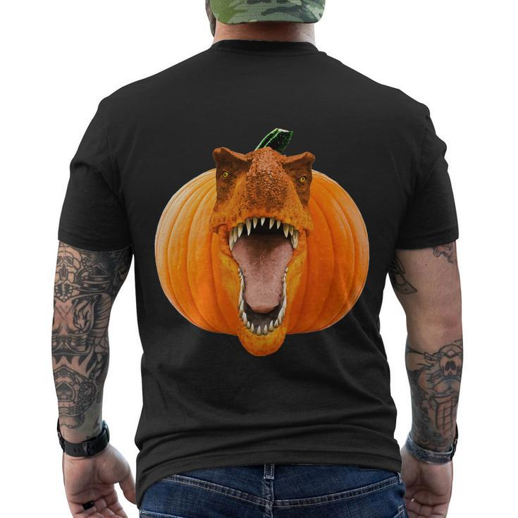 Cute Halloween Halloween Day Trex Pumpkin Face Men's T-shirt Back Print