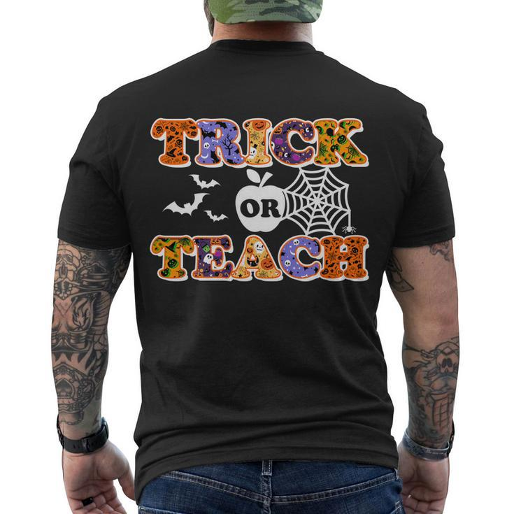 Cute Halloween Trick Or Teach Teacher Men's Crewneck Short Sleeve Back Print T-shirt
