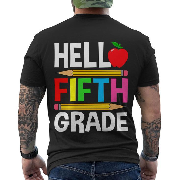 Cute Hello Fifth Grade Outfit Happy Last Day Of School Funny Gift Men's Crewneck Short Sleeve Back Print T-shirt