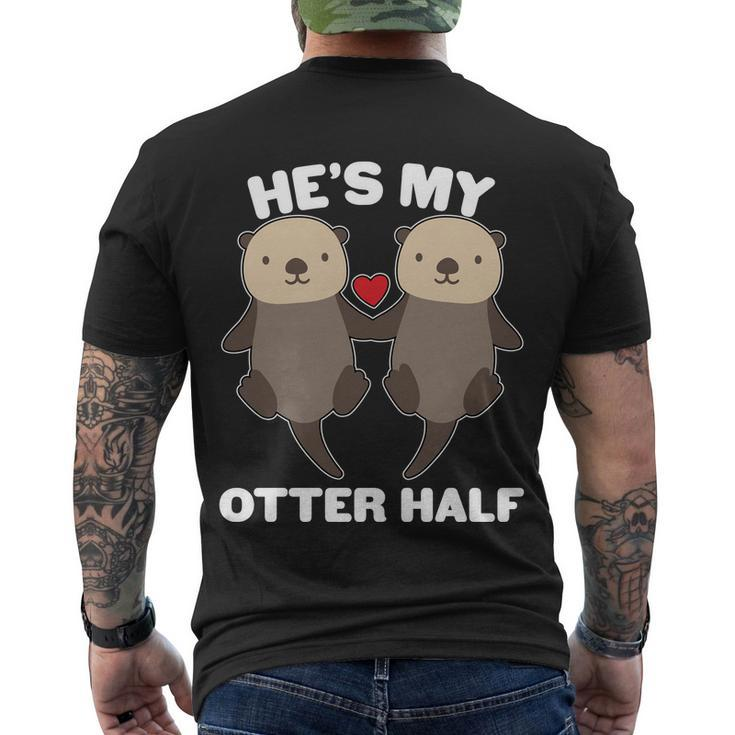 Cute Hes My Otter Half Matching Couples Shirts Men's T-shirt Back Print