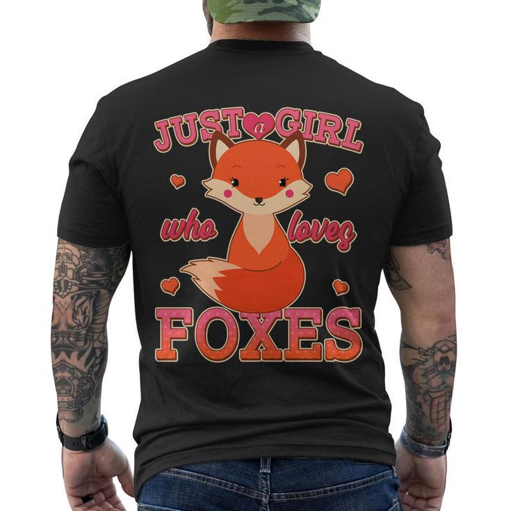 Cute Just A Girl Who Loves Foxes V2 Men's Crewneck Short Sleeve Back Print T-shirt