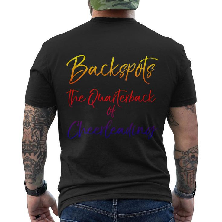Cute Quote Cheer Backspots The Quarterback Of Cheerleading Gift Men's Crewneck Short Sleeve Back Print T-shirt
