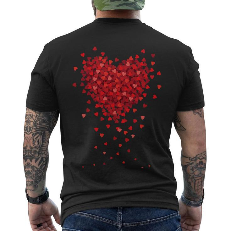 Cute Valentines Day Messy Heart Shapes Men's Crewneck Short Sleeve Back Print T-shirt