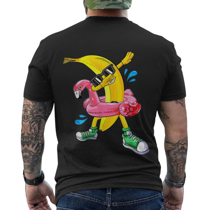 Dabbing Banana Flamingo Float Aloha Beaches Hawaiian Men's Crewneck Short Sleeve Back Print T-shirt