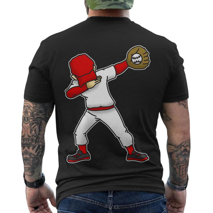 Dabbing Baseball Player Men's Crewneck Short Sleeve Back Print T-shirt