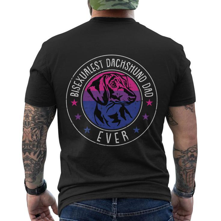 Dachshund Dad Lgbtcute Giftq Bicute Giftsexual Pride Doxie Dog Lover Ally Gift Men's Crewneck Short Sleeve Back Print T-shirt