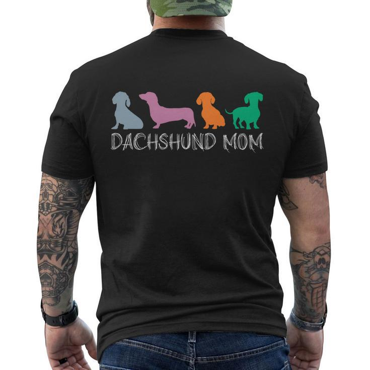 Dachshund Mom Wiener Doxie Mom Graphic Dog Lover Gift Men's Crewneck Short Sleeve Back Print T-shirt