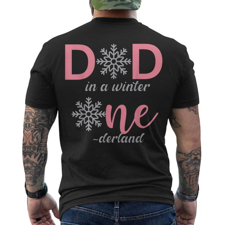 Dad Of The Birthday Girl Winter Onederland 1St Birthday Men's T-shirt Back Print