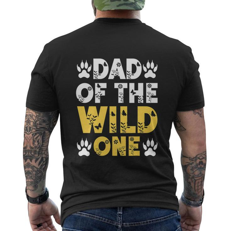 Dad Of The Wild One Funny 1St Birthday Leopard Dad Boy Men's Crewneck Short Sleeve Back Print T-shirt