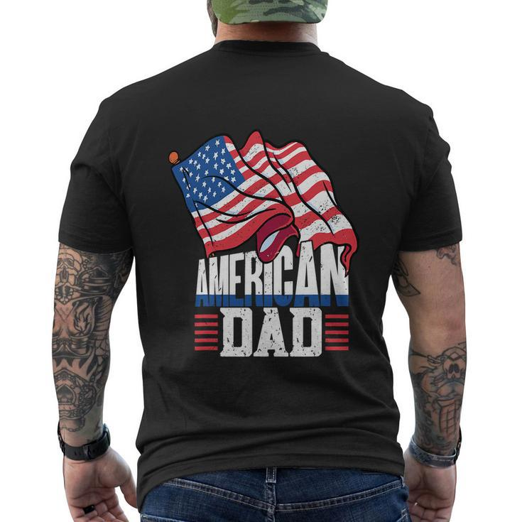 Dad Patriotic American Flag 4Th Of July Men's Crewneck Short Sleeve Back Print T-shirt