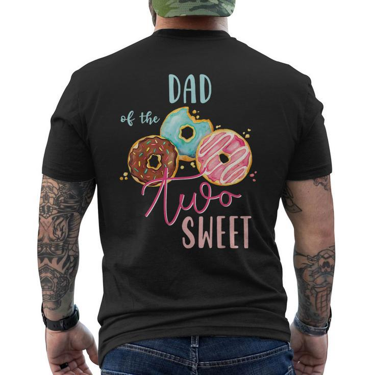 Dad Sweet Two Donut Birthday Party Theme Girl Men's T-shirt Back Print