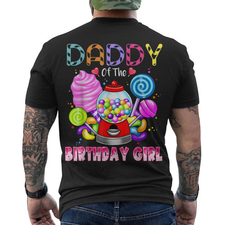 Daddy Of The Birthday Girl Candyland Candy Birthday Party Men's T-shirt Back Print