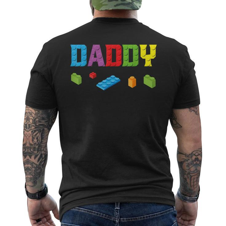 Daddy Master Builder Building Bricks Blocks Set Men's T-shirt Back Print