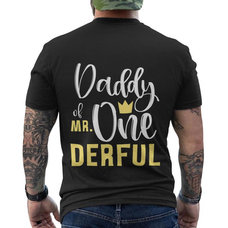 Daddy Of Mr Onederful 1St Birthday First Onederful Matching Men's Crewneck Short Sleeve Back Print T-shirt