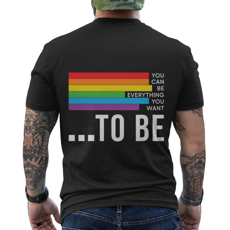 Dare To Be Yourself Lgbt Pride Month Men's Crewneck Short Sleeve Back Print T-shirt