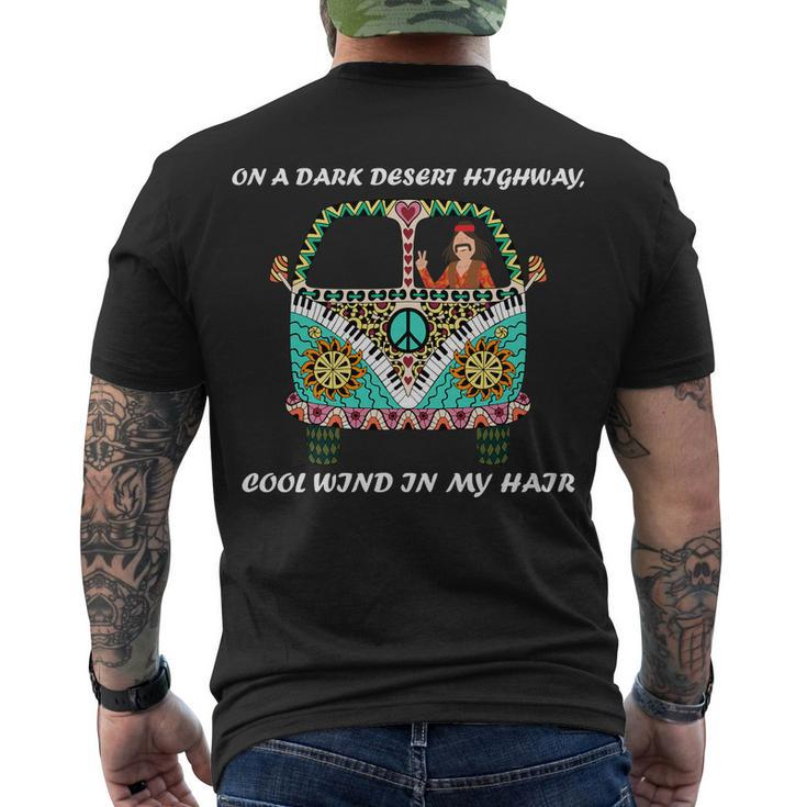 Dark Desert Highway Funny Hippie Men's Crewneck Short Sleeve Back Print T-shirt