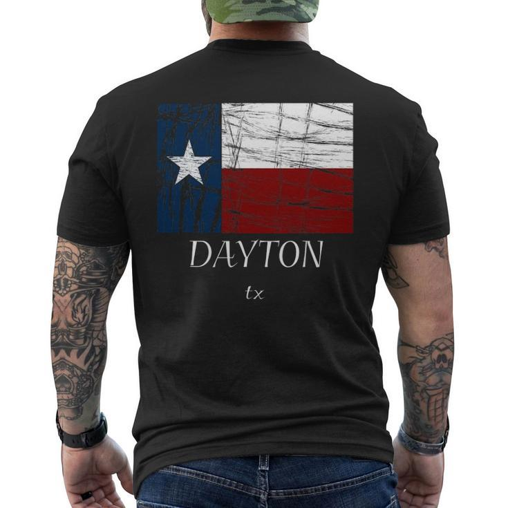 Dayton Tx Texas Flag City State Men's Back Print T-shirt