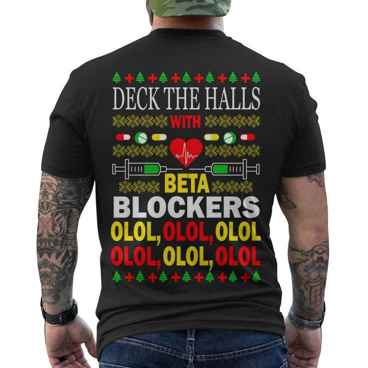 Deck The Halls With Beta Blockers Olol Men's Crewneck Short Sleeve Back Print T-shirt