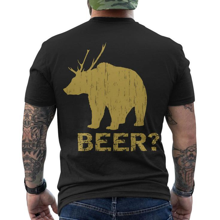 Deer Bear Beer Moose Elk Hunting Funny Tshirt Men's Crewneck Short Sleeve Back Print T-shirt