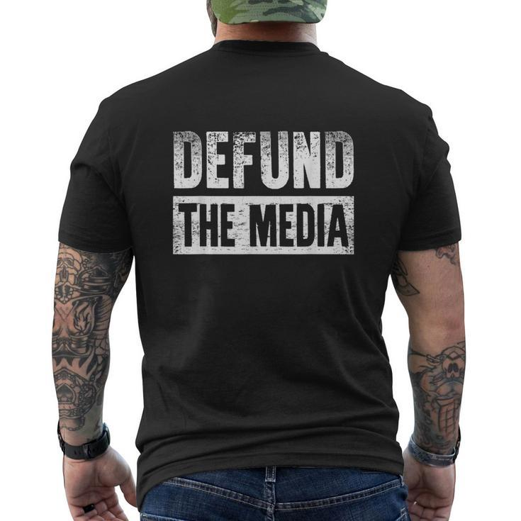 Defund The Media Tshirt Men's Crewneck Short Sleeve Back Print T-shirt