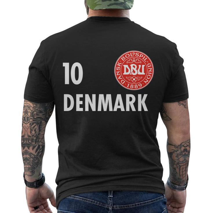Denmark Danish Soccer No 10 Dbu Logo Men's Crewneck Short Sleeve Back Print T-shirt
