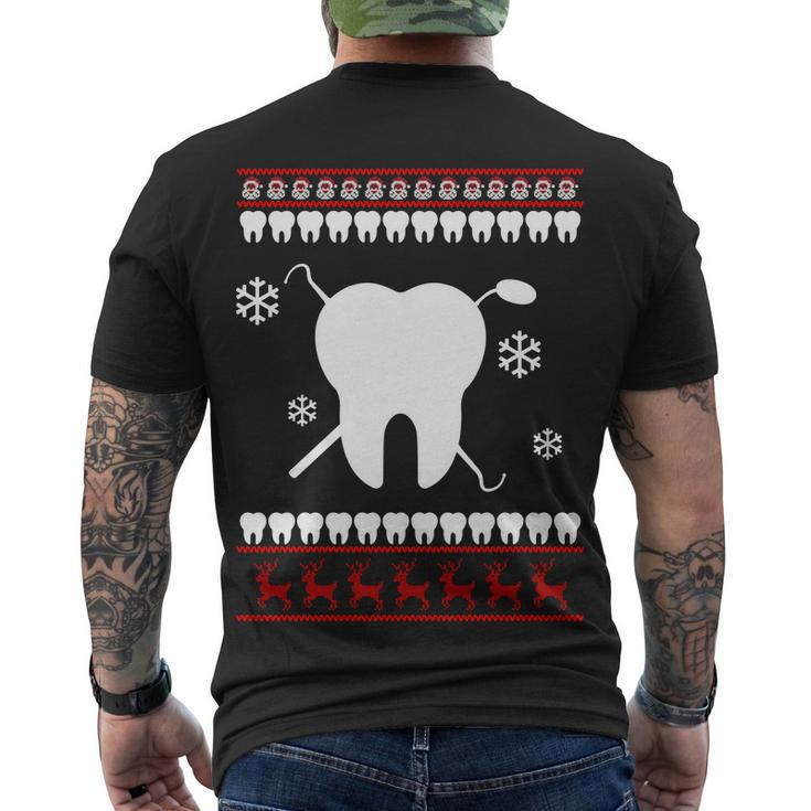 Dentist Ugly Christmas Sweater Men's Crewneck Short Sleeve Back Print T-shirt