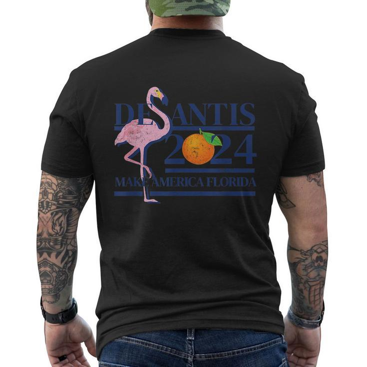 Desantis 2024 Make America Florida Flamingo Election Tshirt Men's Crewneck Short Sleeve Back Print T-shirt