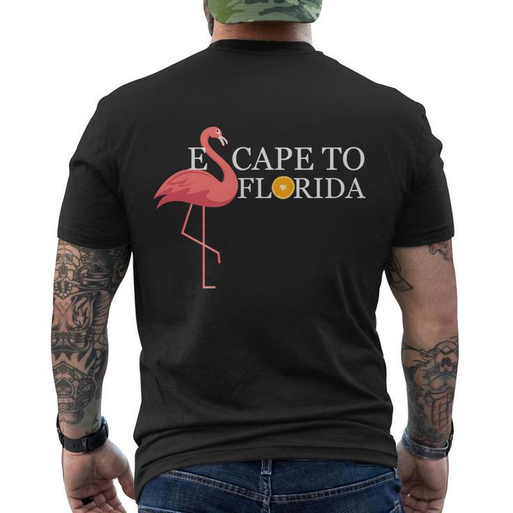 Desantis Escape To Florida Flamingo Orange Cute Gift Men's Crewneck Short Sleeve Back Print T-shirt