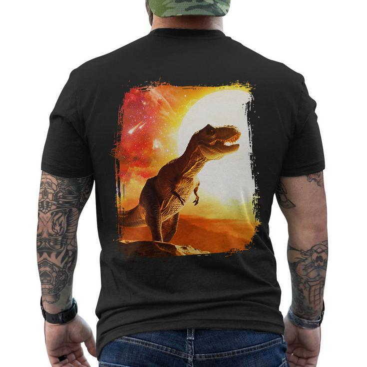 Desert Sun Galaxy Trex Dinosaur Men's Crewneck Short Sleeve Back Print T-shirt
