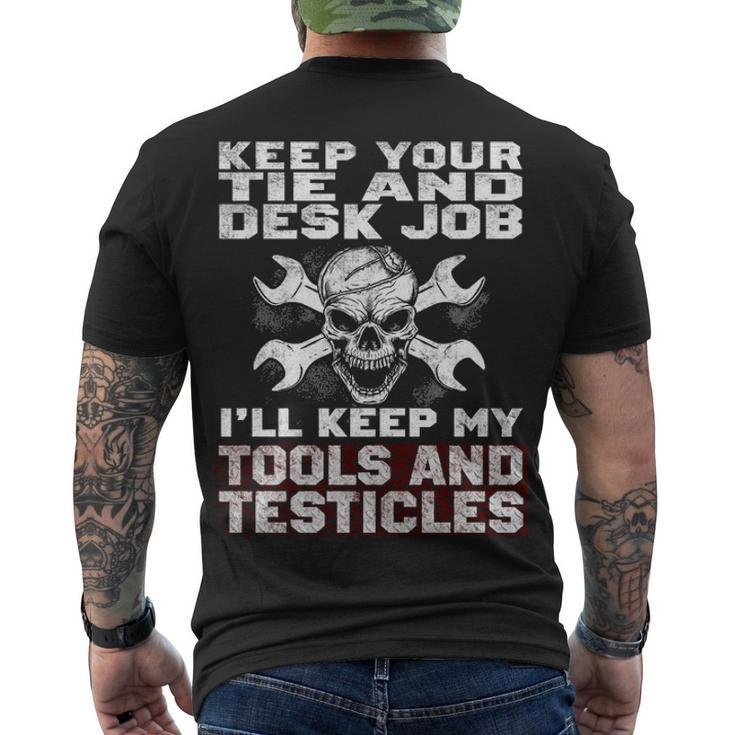 Desk Tie And Job Men's Crewneck Short Sleeve Back Print T-shirt
