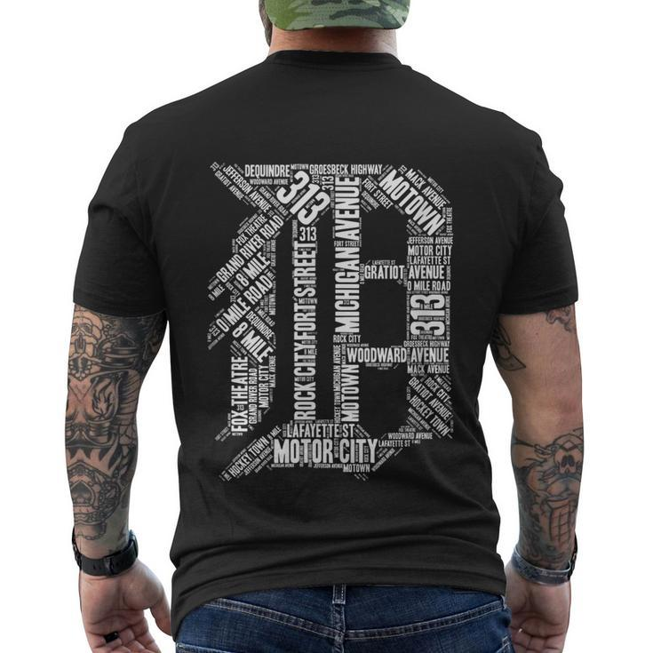 Detroit Graphic D Tshirt Men's Crewneck Short Sleeve Back Print T-shirt