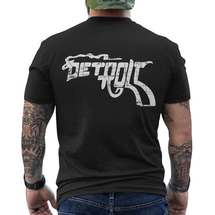 Detroit Gun N Smoke Revolver Tshirt Men's Crewneck Short Sleeve Back Print T-shirt