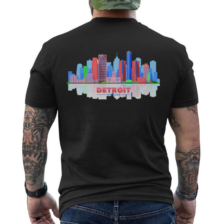 Detroit Skyline Abstract Men's T-shirt Back Print