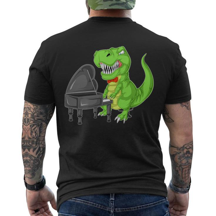 Dinosaur Piano Men's Crewneck Short Sleeve Back Print T-shirt